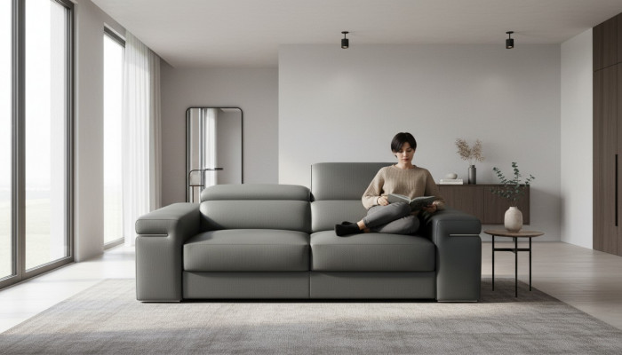 Ledercouch Couch Wunnlanschaft Garnitur Design Modern Sofagarnitur 3+2+1 Sofas 8020