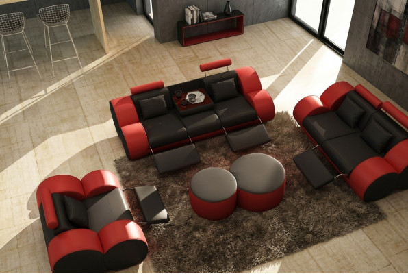 3-Sëtzer Multifunktioun Sofa Designer Lieder Couch Polster Garnitur Sofas