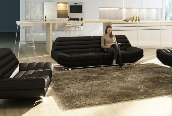 Designer Miwwel Sofa Kanapé 3 Sëtz Polster Sofen Wunnzëmmer Kanapéën