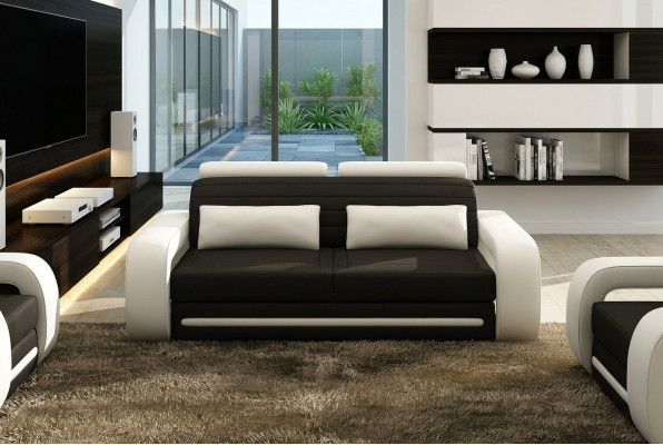 Ledercouch Couchen Sofas Couchen 3 Sëtzer Design Modern Sofa 3-Sëtzer Davos
