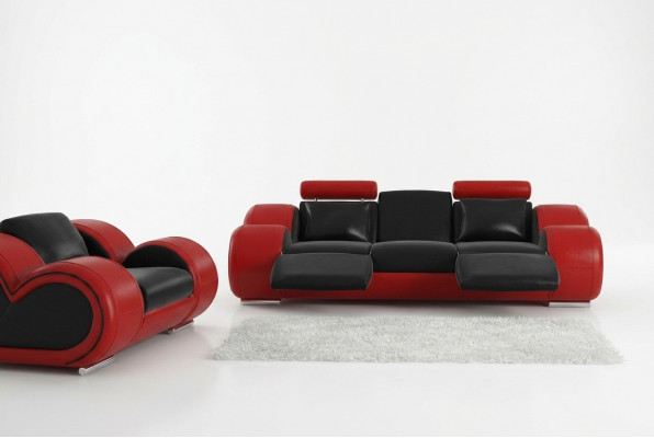 Ledercouch Couch Wunnlandschaft 3 Sëtzer Design Modern Sofa 3SëtzerBerlin