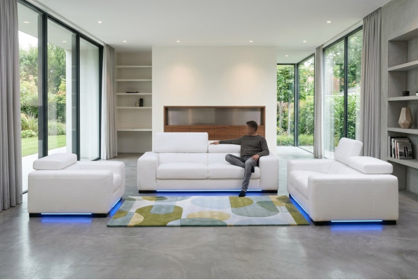 XXL Grouss 3-Sëtzer (ouni 2+1) Sofa Couch Polster Couchen Sofas Lieder Sëtz