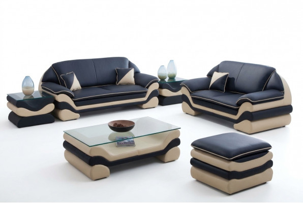 Ledercouch Couch Wunnlandschaft 3+2 Sëtz Design Sofa Klassesch Garnitur