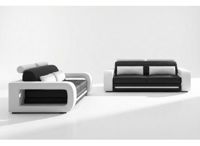 Ledercouch Couch Wunnlandschaft 3+2 Sëtzer Design Modern Sofa Sofagarnitur