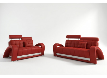 Ledercouch Wohnlandschaft 3+2 Sëtzer Design Modern Canapé 2232