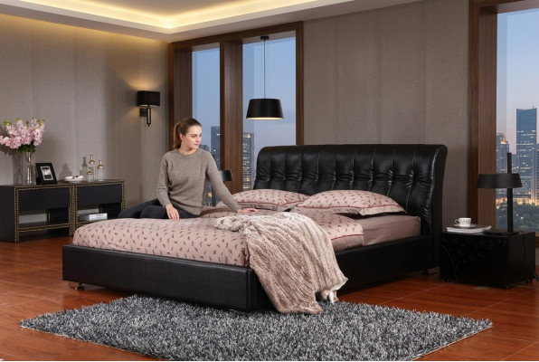 Designer-Schlofzëmmer Duebelbett Bett Better Lieder Hotel Luxus Polster.