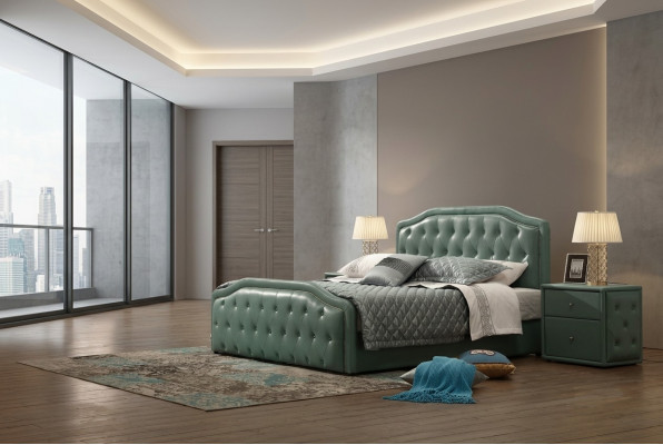 Modern Design Hotel Bett XXL Better Luxus Duebel Lieder Chesterfield 180x200cm
