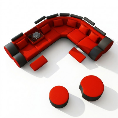 XXL Multifunktionell Liederkanapé Canapé Grouss Sofa Këssen Eckkanapé Dekor Modern