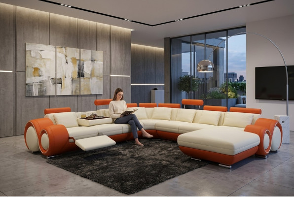 Multifunktions Liedercouch Canapé Sofa Polster Eckssofa Modern XXL Grouss