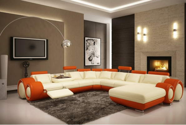 Multifunktions Liedercouch Canapé Sofa Polster Eckssofa Modern XXL Grouss