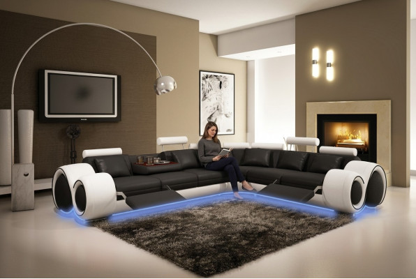 Multifunktionscouch Sofa Polstersofa Ecksouchë Ledersofaen Eck XXL