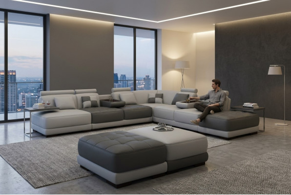 XXL Designer Wunlandschaft Polster L Form Ecksofa Eck Garnitur Sofa