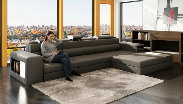 Design XXL Grouss Ecken Polster Eck Sofa Canapé L Form Lieder Sofas Garnitur