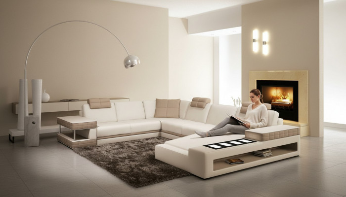 Design Ecken Grouss XXL Polster Eck Sofa Canapé Lieder Sofas Garnitur