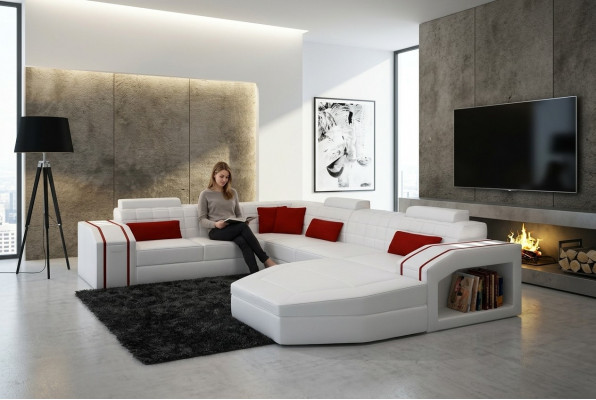 Design-Ecken Grouss Polster Eck-Sofa Canapé XXL Lieder-Sofas Garnitur