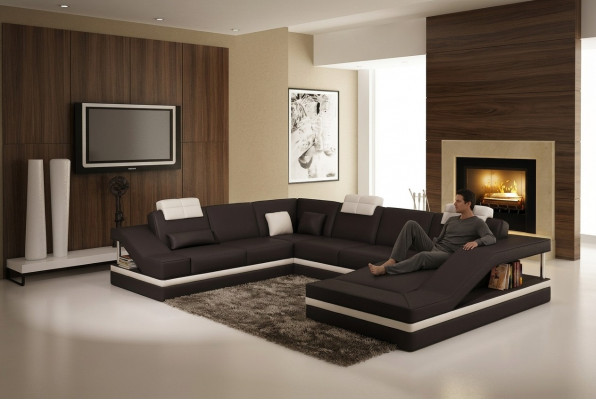 Design Ecken Grousst Polster Eck Canapé Couch XXL Lieder Canapéen Dekor Equipement