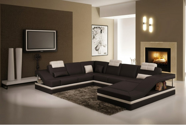 Design Ecken Grousst Polster Eck Canapé Couch XXL Lieder Canapéen Dekor Equipement
