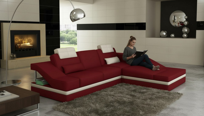 Design Ecker Polster Eckcouch XXL Grousscouch Ledersofa Garnitur
