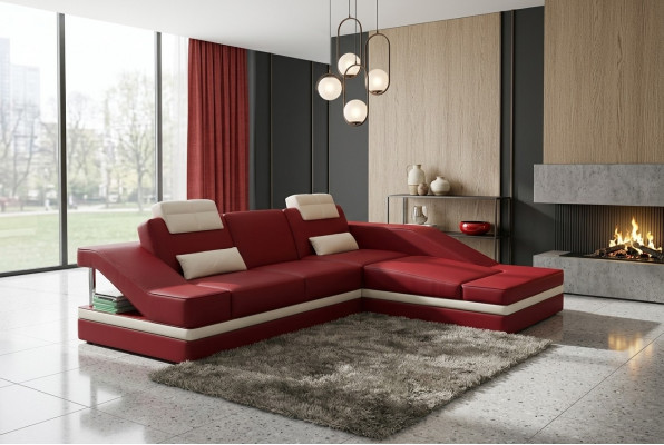 Design Ecker Polster Eckcouch XXL Grousscouch Ledersofa Garnitur