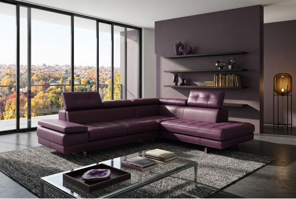 Ledersofa Couch Wunnlandschaft L-Form Design Modern Sofa 5057