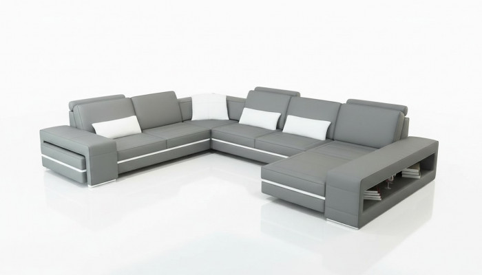 Liedercouch Couch Wunnlandschaft U-Form Design Modern Sofa Eck Dekor Sofas
