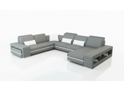 Liedercouch Couch Wunnlandschaft U-Form Design Modern Sofa Eck Dekor Sofas