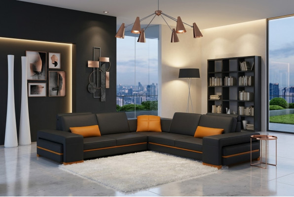 Ledersofa Canapé Wunnlandschaft L Form Design Dekor Modern Sofa Eckssofassen