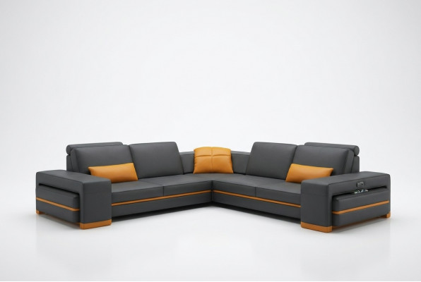 Ledersofa Canapé Wunnlandschaft L Form Design Dekor Modern Sofa Eckssofassen