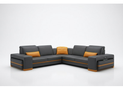 Ledersofa Canapé Wunnlandschaft L Form Design Dekor Modern Sofa Eckssofassen