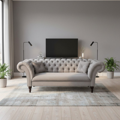 Design Sofa Chesterfield gepolstert Couch Grouss XXL 235cm Sofas Couchette