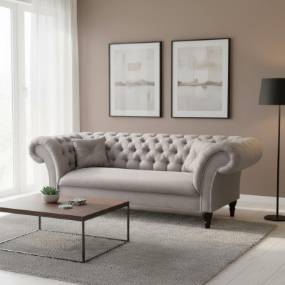 Chesterfield Design Couch Polster Lieder Textil Sofa Sofas Couchen 3er Sëtz Neien
