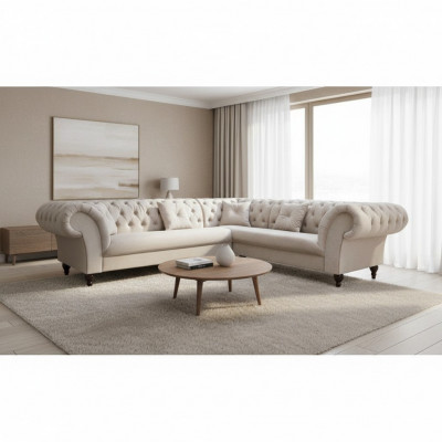 Chesterfield Canapé Eck Preston Canapé Canapé Wunnlandschaft Ecksofa Eck Design Nei
