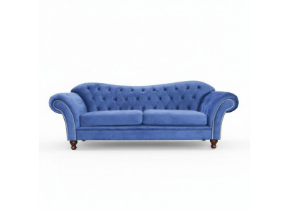 Chesterfield Sofa SHEFFIELD 3 Sëtzer mat Bettfunktioun Couch Sofas Couchen Nei