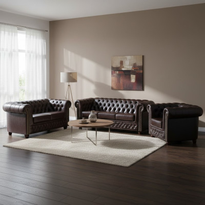 Chesterfield Lieder-Sofa, Sofa Garnitur, Sofa, Couch, Polster Sëtz, Sofasen Garnituren, Nei
