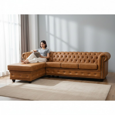 Chesterfield Liederdivan Divan Canapé Eckdivan Lieder Divan Garnitur Polster Eck Divanen