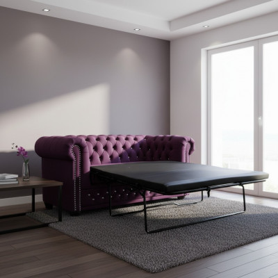 Chesterfield York Blink mat Schloffunktion Textil Couch Polstersofa Sofaen Nei