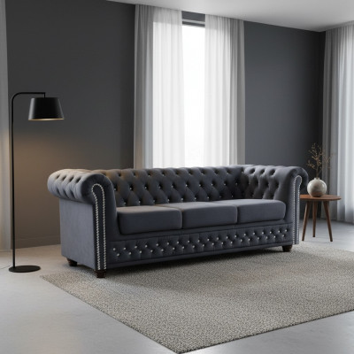 Chesterfield York Blink 3 Sëtzer Canapé Polster Sofas Couchen Neit Sofa Designer