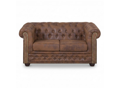 Chesterfield York Gobi 2-Sëtz Lieder Canapé Polster Sofas Couchen Nei