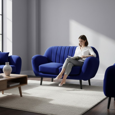 Stoffsofa 2-Sëtzer Couch Polster Designer Büro Office Couches Sofa Kanzlei Bank