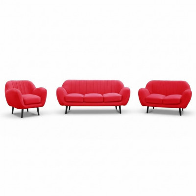 Sofagarnitur 3+2+1 Couch Polstersofas Couchen Wunnzëmmer Design Chesterfield