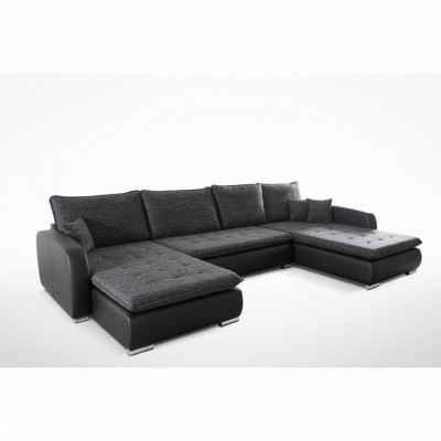 Design Ecksofa Sofa Elena Bettfunktioun Canapé Polster Sëtz Eck Sofa XXL Neit