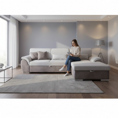 Design Ecksofa Sofa Schloflut Couch Polster Sëtz Eck Sofasen Bettfunktioun Eck