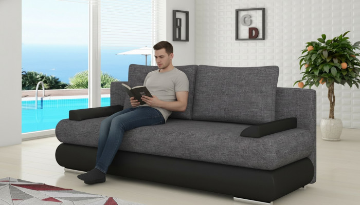 Design-Schlofstull Couch Polster 3 Plazen Stoff Couch Gaaschteszëmmer Sofasen