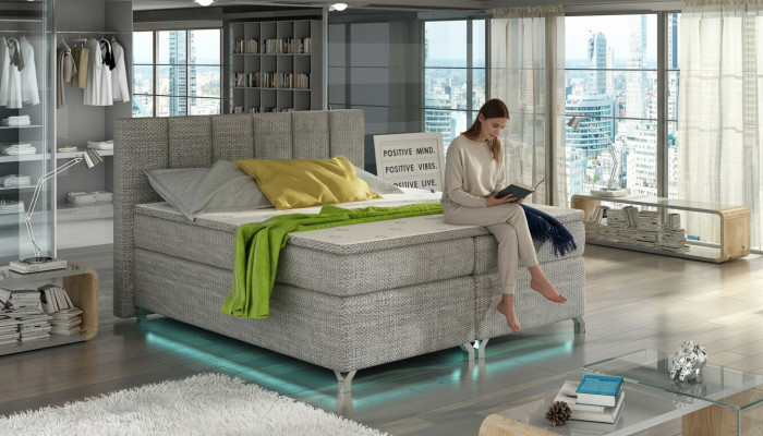 Boxspring-Bett 180x200cm Hotel Better Lieder Komplett Bettkëschte Topper