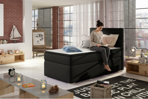Boxspring Bett Hotel Better 90x200cm Lieder Komplett Bettkëschte Topper