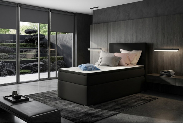 Boxspring Bett Hotel Better 90x200cm Lieder Komplett Bettkëschte Topper
