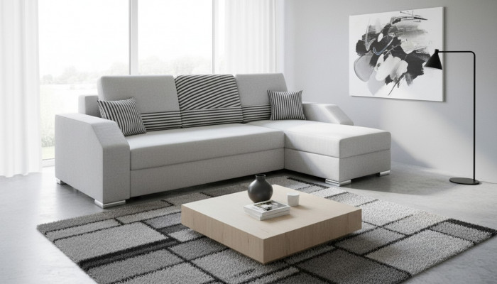 Schlofstut Sofa Polster Wunnzëmmer Ecksofa Funktiounscouch Textilsëtz