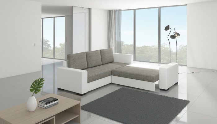 Design Schlafcouch Sofa Polster Miwwelstéck Wunnzëmmer Eckecksofa Sëtz Couch Stoff Garnitur