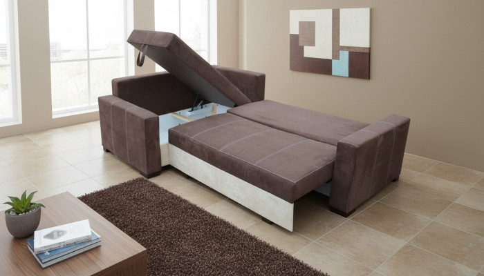 Design Schlofstull Sofa Polster Wunnzëmmer Eckssofa Canapé Textilstoff Garnitur