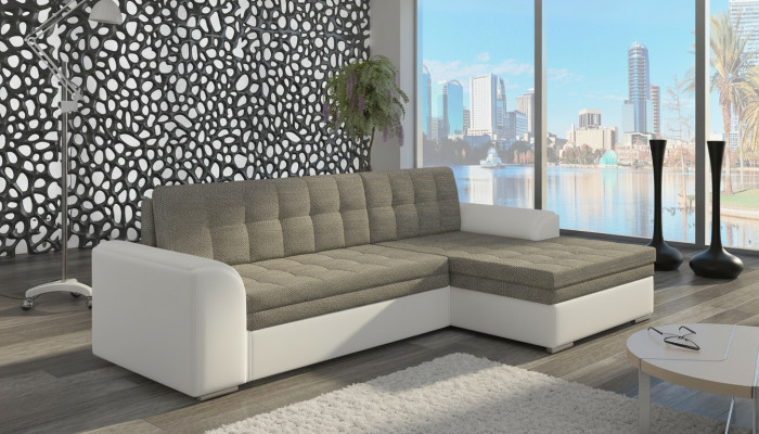 Design-Schlofssofa Sofa Polster Wunnzëmmer Eckssofa Kannapee Textilstoff
